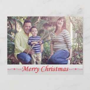 Merry Christmas Red Lettering Postcard