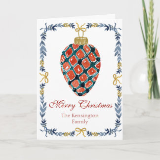 Merry Christmas Red Ornament  Card