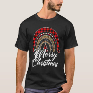 Merry Christmas Red Paid Leopard Cute Matching Fam T-Shirt
