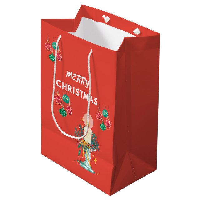 Merry Christmas Red - Paper Bags (Front Angled)