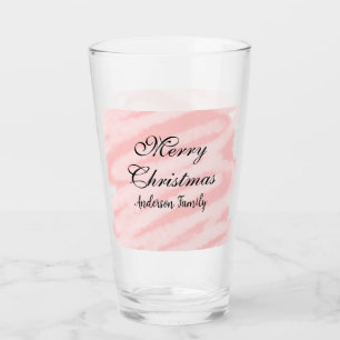 Merry Christmas red pastel watercolor abstract tex Glass