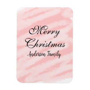 Merry Christmas red pastel watercolor abstract tex Magnet