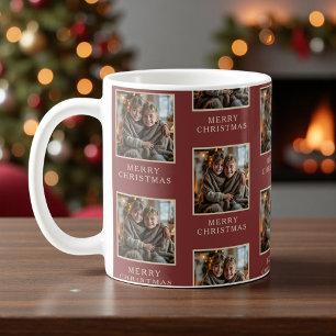 Merry Christmas Red Photo Holiday Coffee Mug