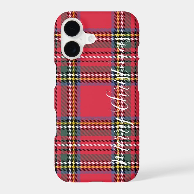 Merry Christmas Red Plaid  iPhone Case (Back)