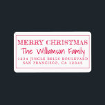 Merry Christmas Red Return Address Label<br><div class="desc">Add some extra cheer to your holiday cards and invitations with our festive Merry Christmas return address labels. This stylish Christmas design features 'Merry Christmas' in red elegant script calligraphy and modern typography. Simply add your name and address. Exclusively designed for you by Happy Dolphin Studio. If you need any...</div>