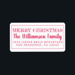 Merry Christmas Red Return Address Label<br><div class="desc">Add some extra cheer to your holiday cards and invitations with our festive Merry Christmas return address labels. This stylish Christmas design features 'Merry Christmas' in red elegant script calligraphy and modern typography. Simply add your name and address. Exclusively designed for you by Happy Dolphin Studio. If you need any...</div>