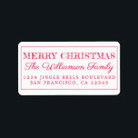 Merry Christmas Red Return Address Label<br><div class="desc">Add some extra cheer to your holiday cards and invitations with our festive Merry Christmas return address labels. This stylish Christmas design features 'Merry Christmas' in red elegant script calligraphy and modern typography. Simply add your name and address. Exclusively designed for you by Happy Dolphin Studio. If you need any...</div>