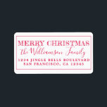Merry Christmas Red Return Address Label<br><div class="desc">Add some extra cheer to your holiday cards and invitations with our festive Merry Christmas return address labels. This stylish Christmas design features 'Merry Christmas' in red elegant script calligraphy and modern typography. Simply add your name and address. Exclusively designed for you by Happy Dolphin Studio. If you need any...</div>