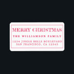 Merry Christmas Red Return Address Label<br><div class="desc">Add some extra cheer to your holiday cards and invitations with our festive Merry Christmas return address labels. This stylish Christmas design features 'Merry Christmas' in red modern typography. Simply add your name and address. Exclusively designed for you by Happy Dolphin Studio. If you need any help or matching products,...</div>