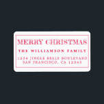 Merry Christmas Red Return Address Label<br><div class="desc">Add some extra cheer to your holiday cards and invitations with our festive Merry Christmas return address labels. This stylish Christmas design features 'Merry Christmas' in red modern typography. Simply add your name and address. Exclusively designed for you by Happy Dolphin Studio. If you need any help or matching products,...</div>