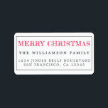 Merry Christmas Red Return Address Label<br><div class="desc">Add some extra cheer to your holiday cards and invitations with our festive Merry Christmas return address labels. This stylish Christmas design features 'Merry Christmas' in red modern typography. Simply add your name and address. Exclusively designed for you by Happy Dolphin Studio. If you need any help or matching products,...</div>