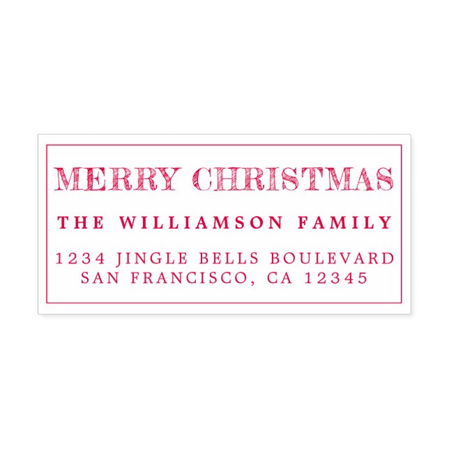 Merry Christmas Red Return Address Self-inking Stamp (Design)