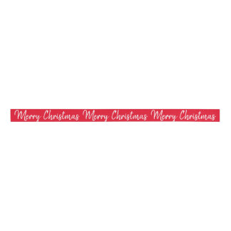 Merry Christmas Red Ribbon Grosgrain Ribbon
