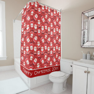 Merry Christmas Red Santa And Snowflakes
