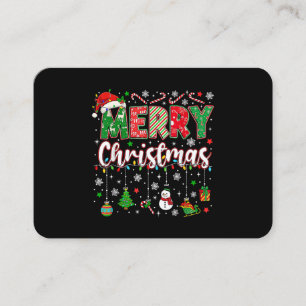 Merry Christmas Red Santa Hat Reindeer Santa Match Business Card