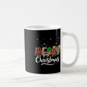 Merry Christmas Red Santa Hat Reindeer Xmas Family Coffee Mug