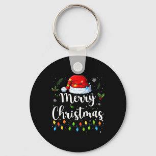 Merry Christmas Red Santa Hat Reindeer Xmas Matchi Keychain
