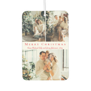 merry christmas red script 3 photos collage air freshener