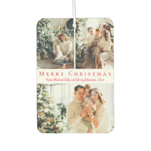 merry christmas red script 3 photos holiday modern air freshener