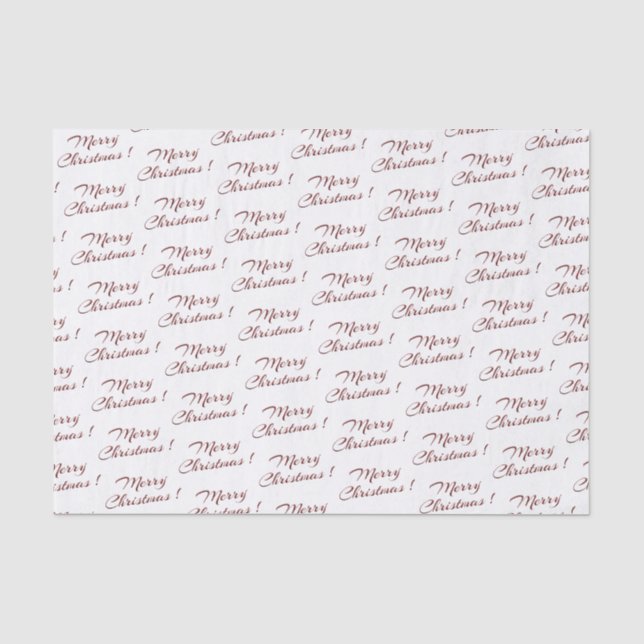 Merry Christmas! Red Script Holiday Tissue Paper (Front)
