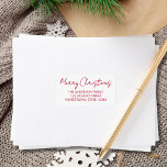Merry Christmas Red Script Return Address Label<br><div class="desc">This "Merry Christmas" return address label features red,  stylish script typography and is easily customizable.</div>