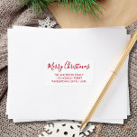 Merry Christmas Red Script Return Address Label<br><div class="desc">This "Merry Christmas" return address label features red,  stylish script typography and is easily customizable.</div>
