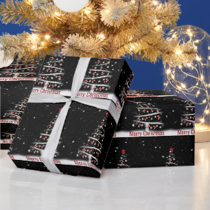 Merry Christmas Red Socks and Baseball Ornaments  Wrapping Paper