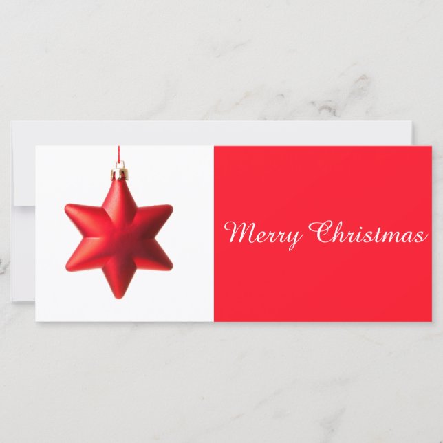 Merry Christmas Red star decoration with text (Front)