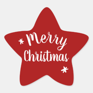 Merry Christmas Red Star Sticker