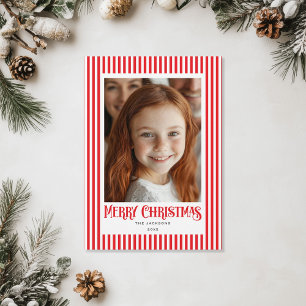 Merry Christmas Red Stripes Holiday Design