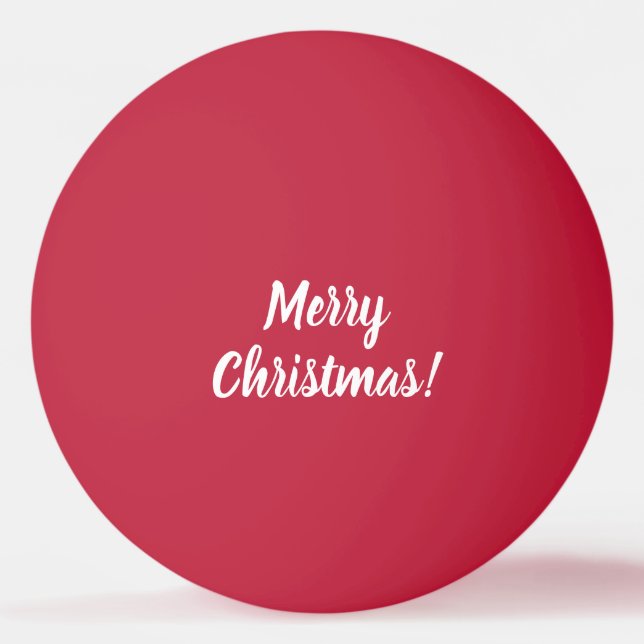 Merry Christmas red table tennis ping pong ball (Front)