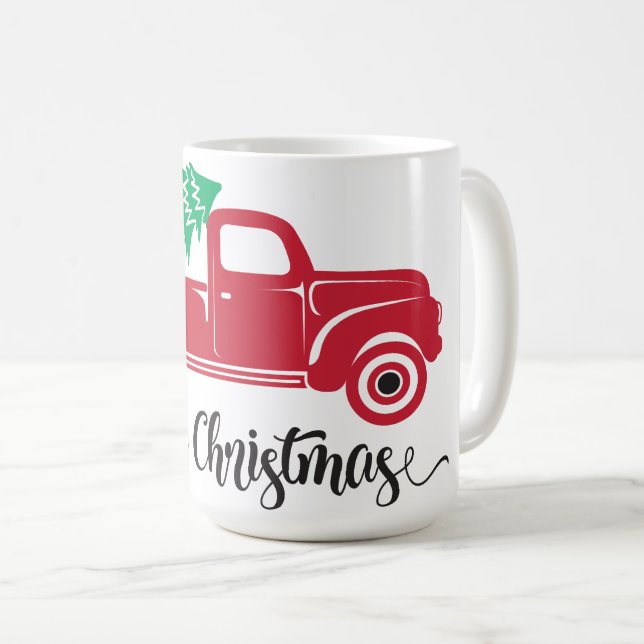 Merry Christmas Red Truck Mug | Festive Holiday Co (Front Right)