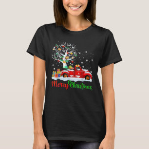 Merry Christmas Red Truck Plaid Christmas Tree T-Shirt