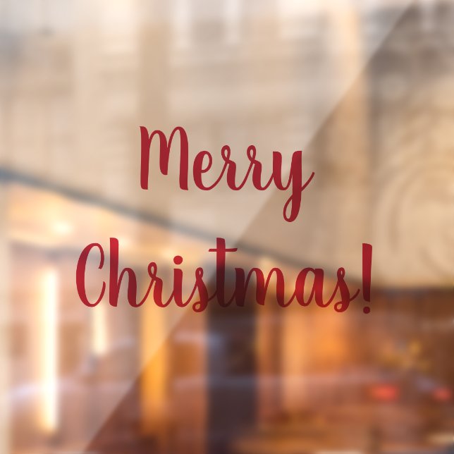 Merry Christmas Red Typography Festive Window Cling (Sheet 2)