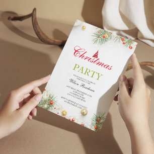 Merry Christmas   Red Typography Invitation