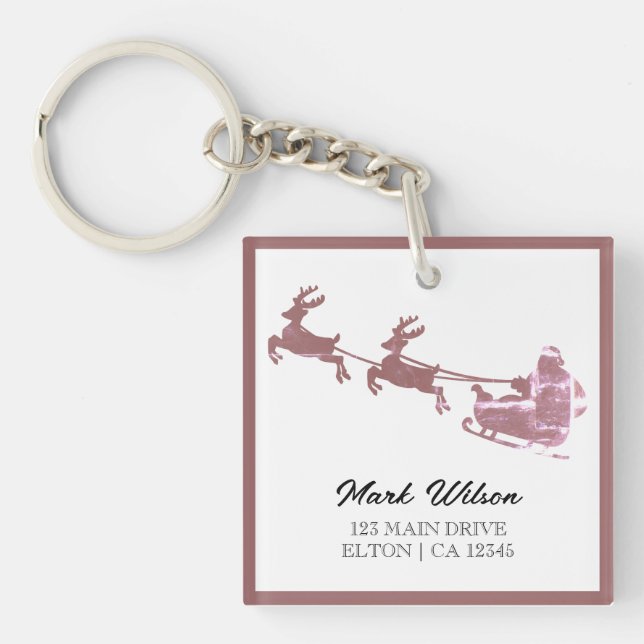 Merry Christmas | Red Typography Keychain (Front)