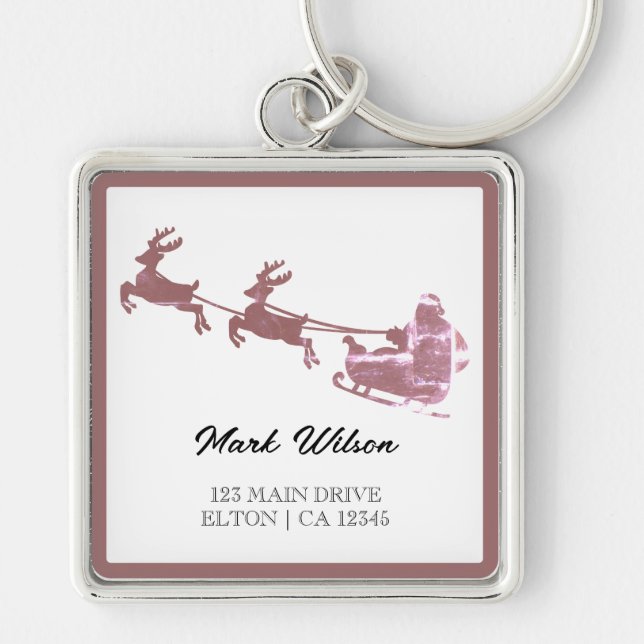 Merry Christmas | Red Typography Keychain (Front)