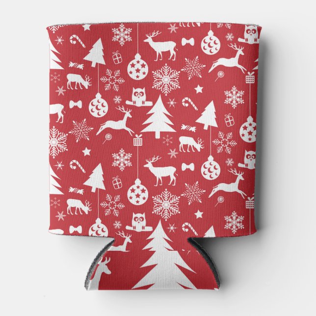 Merry Christmas: Red Vintage Collection Can Cooler (Front)