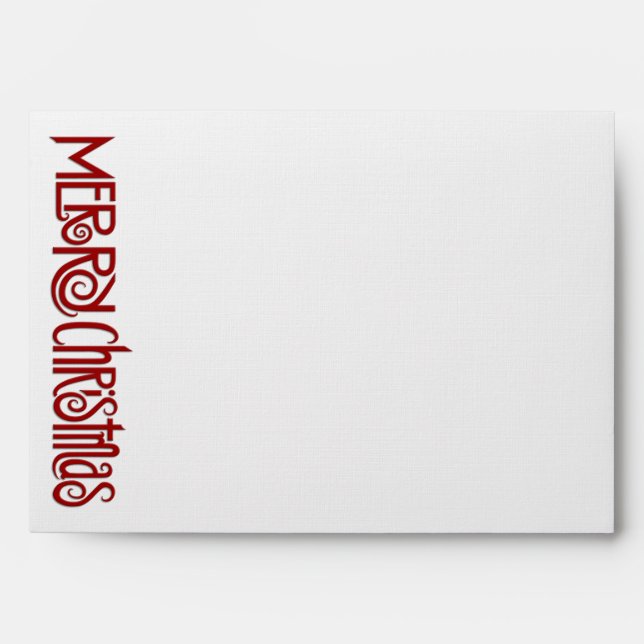 Merry Christmas red white A7 Envelope (Front)