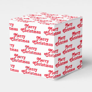 "Merry Christmas" red white Holiday Gift Favor Box