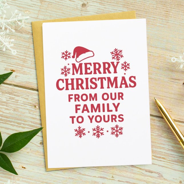 Merry Christmas red white modern photo card (Creator Uploaded)