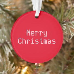 "Merry Christmas" red white Ornament