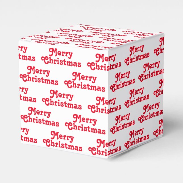 Merry Christmas red white pattern cute Holiday Favor Box (Front Side)