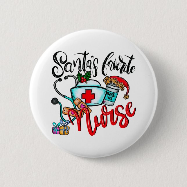 Merry Christmas Reindeer 2 Inch Round Button (Front)