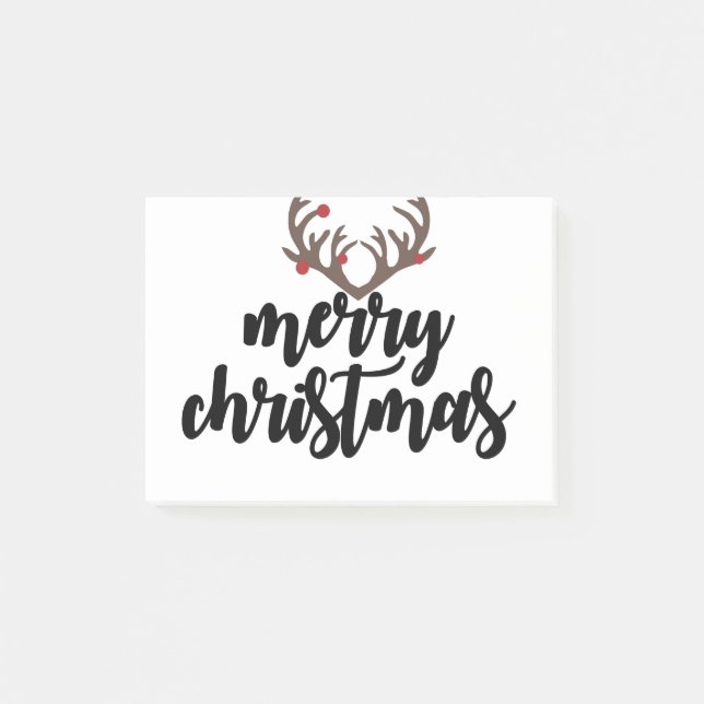 Merry Christmas reindeer antlers family gift Post-it Notes (Front)