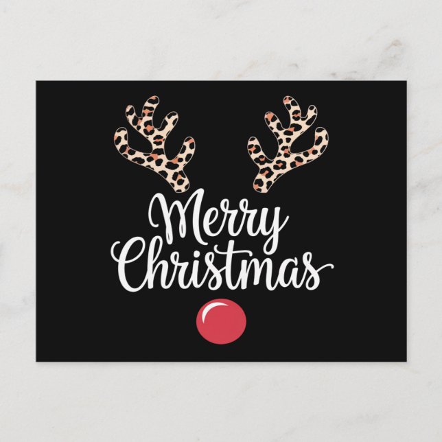 Merry Christmas Reindeer Christmas Family Gift Postcard (Front)