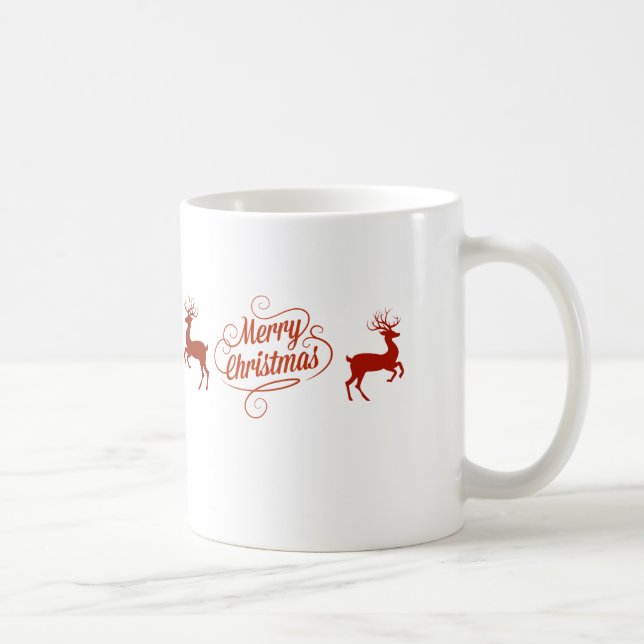 Merry Christmas Reindeer Coffee Mug (Right)