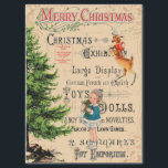 Merry Christmas Reindeer Decoupage Tissue Paper<br><div class="desc">Vintage ephemera collage of Christmas Tree,  reindeer,  little girl,  postage stamp placement and Christmas text from vintage ads.  Perfect for holiday decoupage!</div>