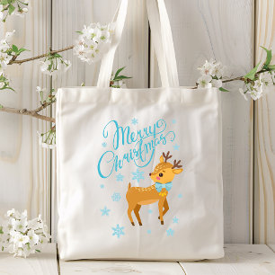 Merry Christmas Reindeer Dog Holidays Tote Bag