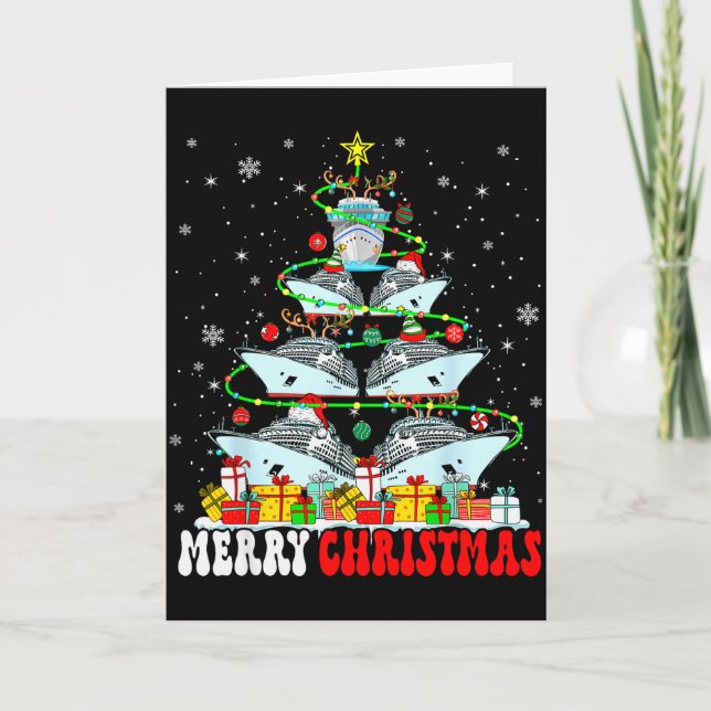 Merry Christmas Reindeer Elf Santa Cruise Ships Xm Card (Front)